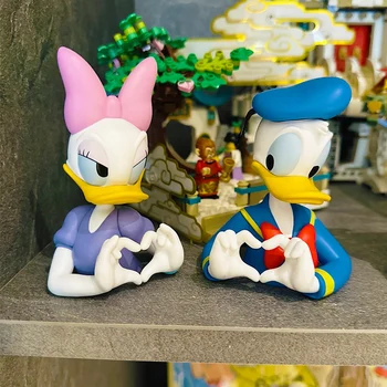 Мини-бюст Disney Donald Duck Daisy в виде сердца, модные изделия ручной работы, Мультяшная модель, украшение стола, Игрушки для мужчин и женщин, Подарки