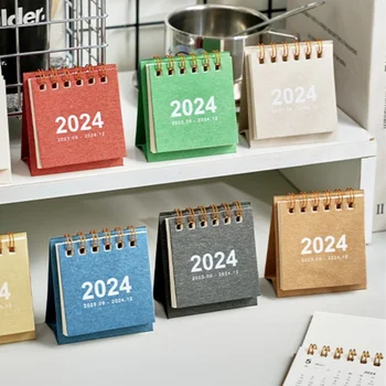 Мини-настольный календарь на 2024 год, маленький настольный календарь, мини-ежедневник для домашнего офиса, школы, Креативный карманный портативный инструмент
