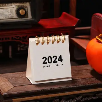 Мини-Настольный Календарь на 2024 год Портативное Креативное Украшение для Заметок Small Fresh Ins Настольный Календарь Ежемесячный Планировщик Студенческие Принадлежности