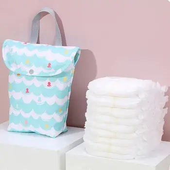 Многоразовая сумка для детских подгузников Новая водонепроницаемая сумка для хранения подгузников для мамы большой емкости Мультяшная детская сумочка для выхода