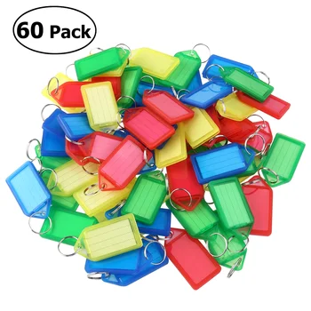 Многоцветные пластиковые брелоки для ключей, пластиковые бирки для ключей, этикетки с кольцами для ключей, аксессуары для интерьера, брелоки для ключей (случайный цвет)