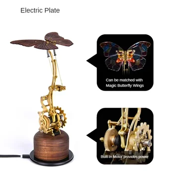 Модель сборки бабочки из металла своими руками, 3D Механическое произведение Искусства, Дисплей на основе грецкого ореха, Съемные конструкторы для сборки моделей, игрушки в подарок