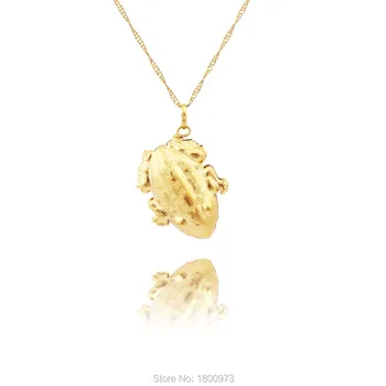 Модные ювелирные изделия золотого цвета Австрийская милая лягушка Кулон ожерелье Ювелирные изделия для женщин мужчин Бесплатная доставка