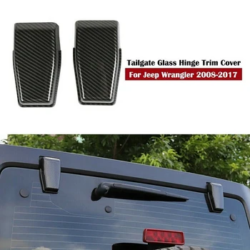 Накладка на петлю заднего стекла, стеклянную петлю двери багажника для Jeep Wrangler JK 2007-2017 из углеродного волокна