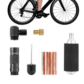 Насос для накачки шин велосипеда Co2, насос для шоссейного велосипеда из алюминиевого сплава с картриджем Co2, Аксессуары для горных велосипедов для шоссейного велосипеда Mtb Складной