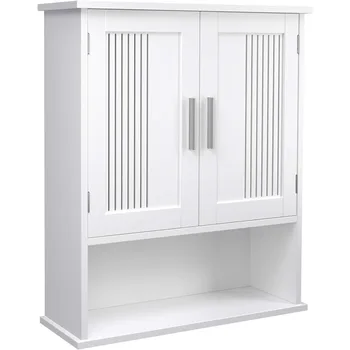 Настенный шкаф, Подвесной Органайзер для хранения в Ванной комнате, Шкаф для медикаментов с регулируемой полкой, 7,9 ”D x 23,6 ”W x 27,5”H, Белый
