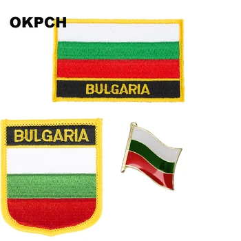 Национальный флаг Болгарии, вышитый утюгом на нашивках для одежды, металлические значки PT0032-3