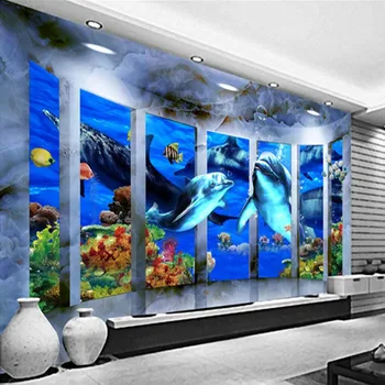 обои на заказ beibehang 3d фреска стерео пространство океан мать и дитя гостиная спальня фон настенная живопись обои