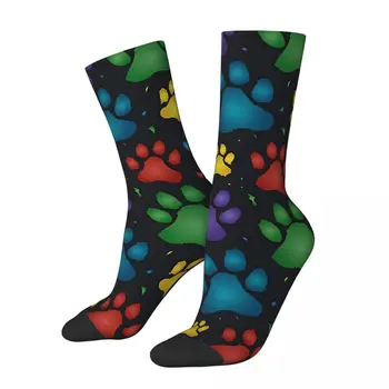 Отпечатки лап радужных животных, кавайные носки, походные носки с мультяшным рисунком