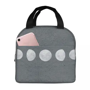 Переносная утепленная Оксфордская сумка для ланча с принтом фазы Луны, многоразовый ланч-бокс, органайзер для ланча, термоохладитель, сумка-тоут