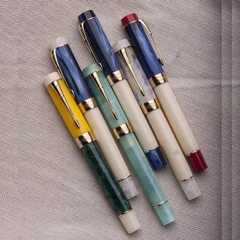 Перьевая ручка Jinhao из 100-летней смолы Смешанного цвета для сращивания Канцелярские Принадлежности Подарки Студенческие Ручки Деловое Письмо Офисный Инструмент