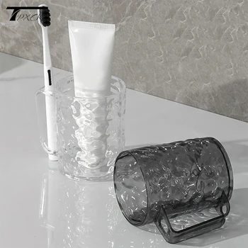 Пластиковая чашка для полоскания рта и зубной щетки С ручкой, Стаканы для домашней ванной Комнаты, Портативная Кружка, Прозрачный Держатель для зубной щетки