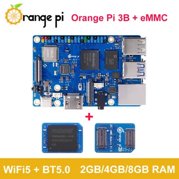 Плата Orange Pi 3B 2GB 4GB 8GB RAM С Модулем eMMC RK3566 WiFi5 BT 5.0 Orange Pi 3 Model B Single Development Board
