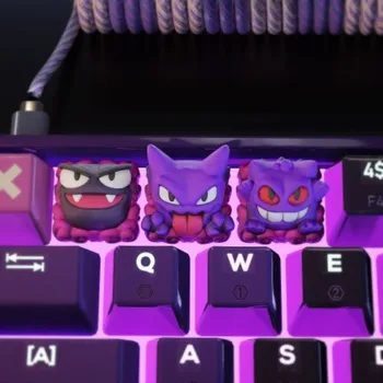 Покемон, Персонализированные механические клавиатуры Gengar, колпачки для ключей, Мультяшная креативная 3D-печать 