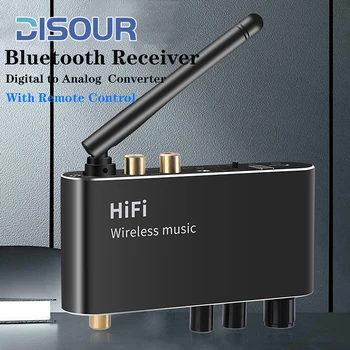 Приемник Bluetooth 5.1 Цифро-аналоговый аудиопреобразователь, коаксиальное оптическое волокно, 3,5 мм Беспроводной адаптер Aux, поддержка USB-диска