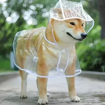Прозрачная непромокаемая одежда для собак, дождевик для щенков, Непромокаемая куртка с капюшоном для домашних животных, одежда из мягкого ПВХ, Дождевик для маленьких собак, пончо для щенков