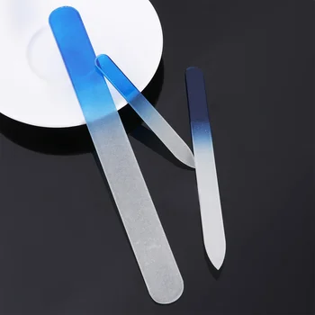 профессиональная хрустальная пилочка для ногтей 3шт, стеклянная наждачная доска, инструмент для лака для ногтей (прозрачная и синяя)