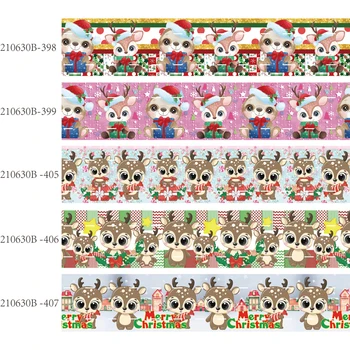 Рождественские украшения, ленты с рисунком животных в крупный рубчик (50 ярдов /партия) Популярные 16 мм 22 мм 25 мм 38 мм 50 мм 75 мм