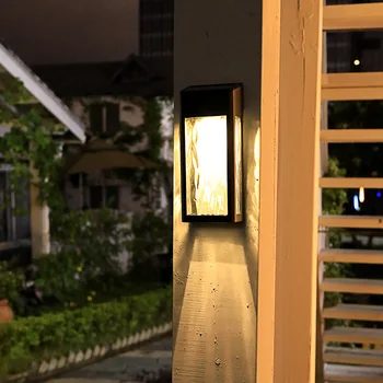 Светодиодный солнечный настенный светильник, садовый светильник для входа на виллу, высококачественное украшение внутреннего двора в современном стиле, наружные водонепроницаемые солнечные уличные фонари