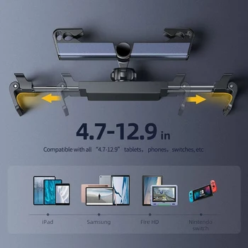 Телескопический автомобильный держатель для телефона, планшета, крепление для планшета с защитой от встряхивания 4,7-12,9 дюймов, универсальная подставка для телефона для iPhone iPad
