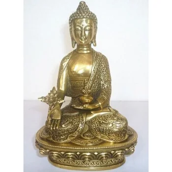 Тибетский буддизм Бронзовая Медицинская Статуя Будды