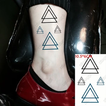 Треугольная татуировка Современный стиль Унисекс Тату на теле для детей и девочек Водонепроницаемые татуировки Геометрическая временная татуировка для женщин Мужчин Леди