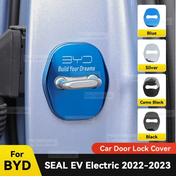 Украшение дверного замка автомобиля Защитная крышка Флаги Эмблема Корпус из нержавеющей стали для BYD SEAL EV Electric 2022 2023 Автоаксессуары