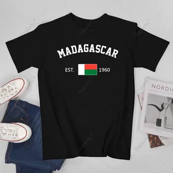 Унисекс, мужская футболка с Днем независимости Мадагаскара 1960 года, футболки, женские футболки, футболки из 100% хлопка для мальчиков