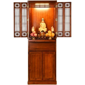 Шкаф Для одежды Буддийский Храм Домашний Шкаф Будды В Китайском Стиле Нишевый Шкаф с Дверью Land Guanyin Стол для Поклонения мебели
